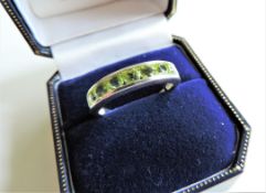 Sterling Silver 7 Stone Peridot Ring