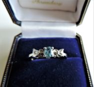 Sterling Silver Blue and White Topaz Ring