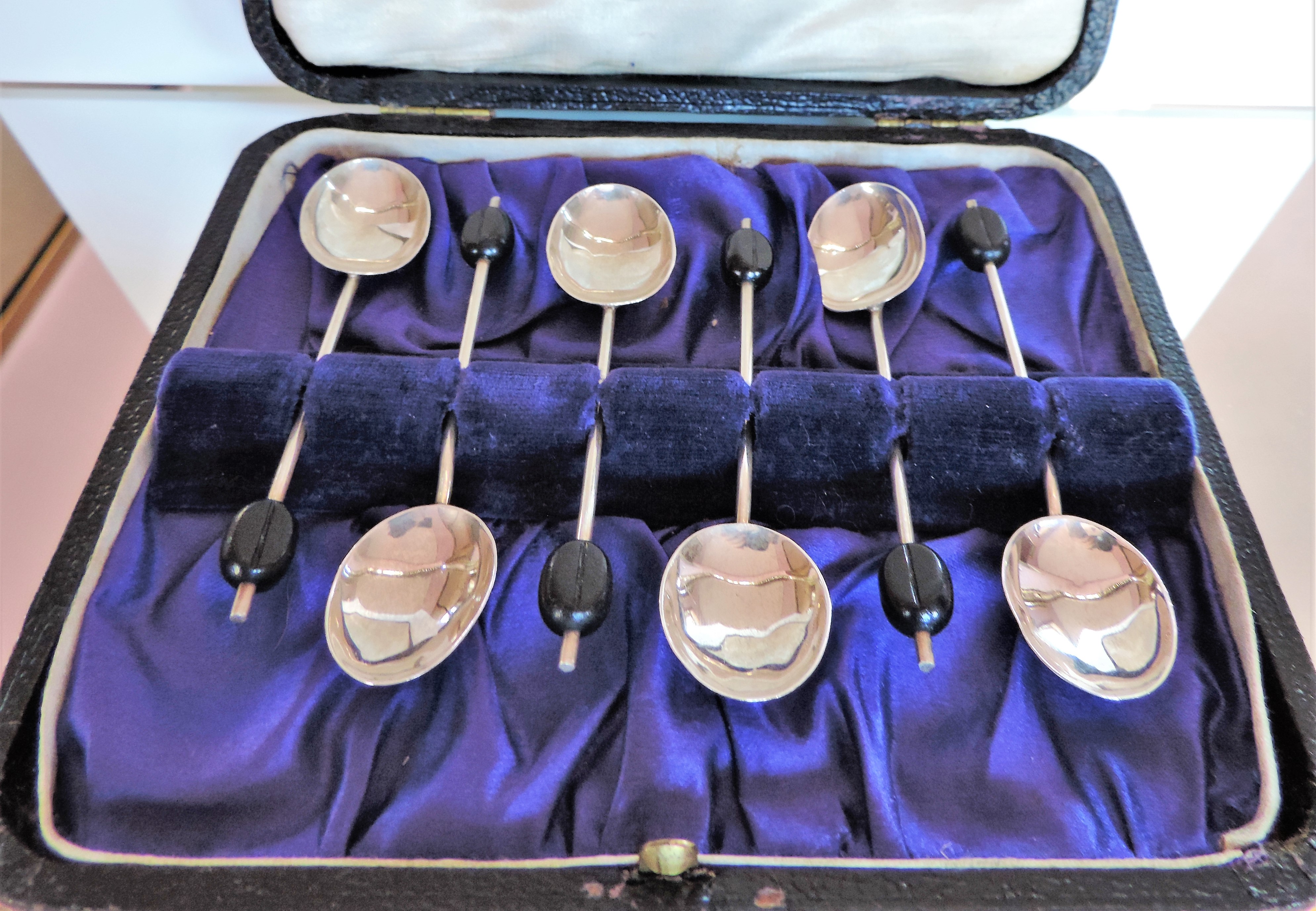 Sterling Silver Coffee Bean Spoons Mason & Jones Hallmarked date 1932