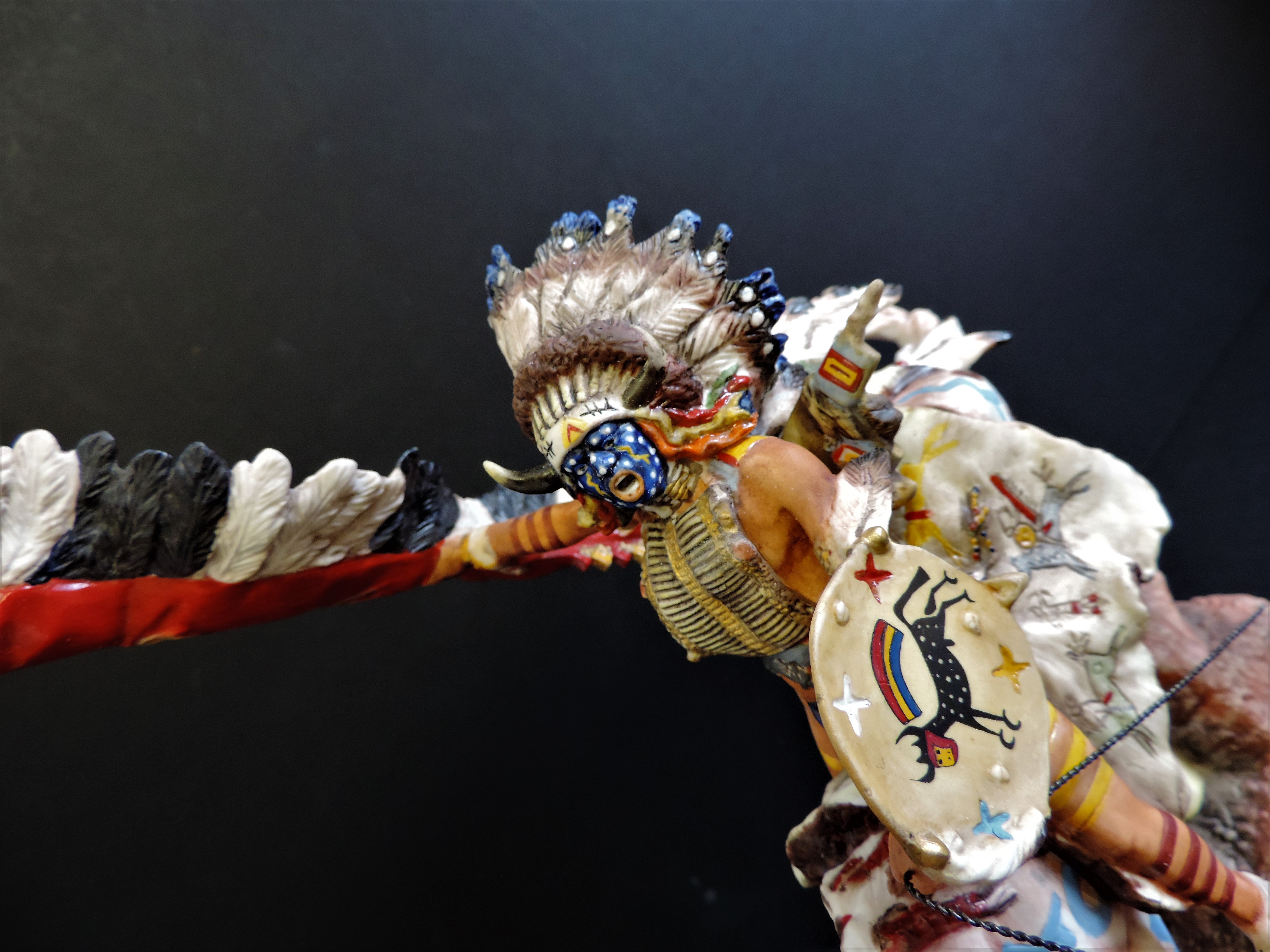 Franklin Mint 'War Cry of the Sioux' Porcelain Figurine Sculpture R.J. Murphy - Image 9 of 10