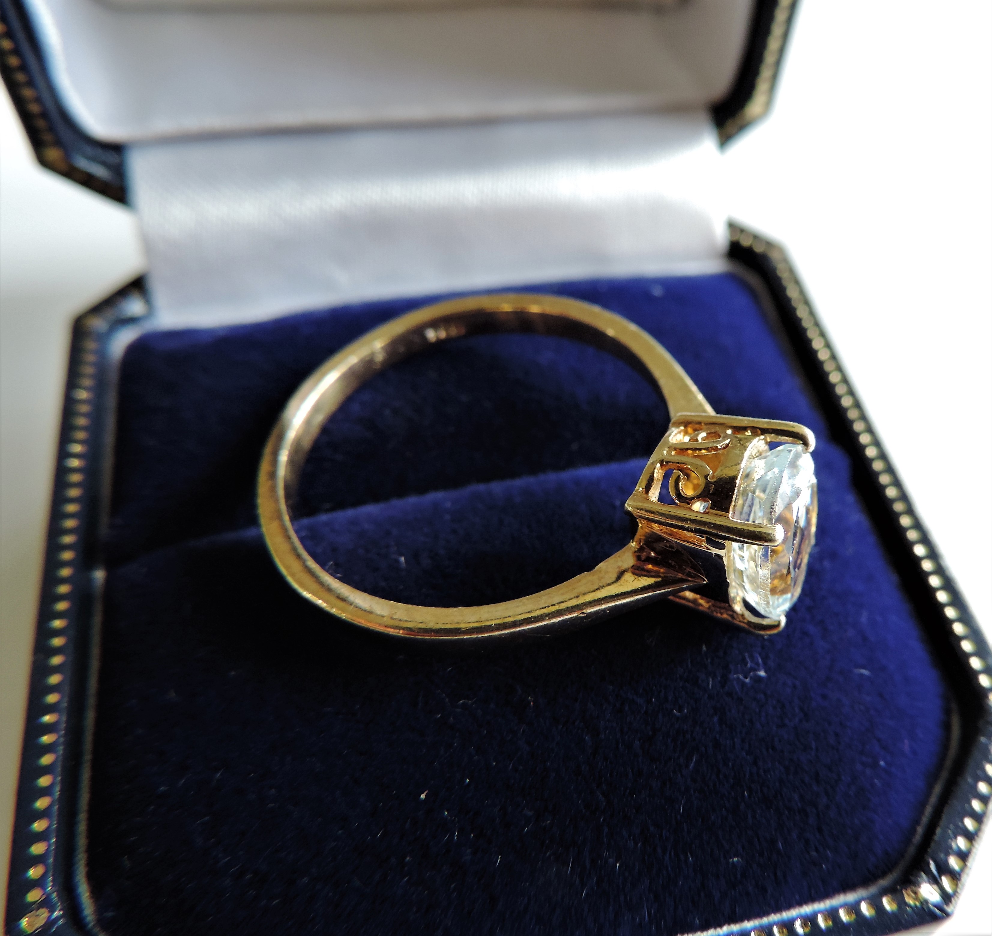 Gold on Sterling Silver 1.75 ct Aquamarine Ring - Image 5 of 5