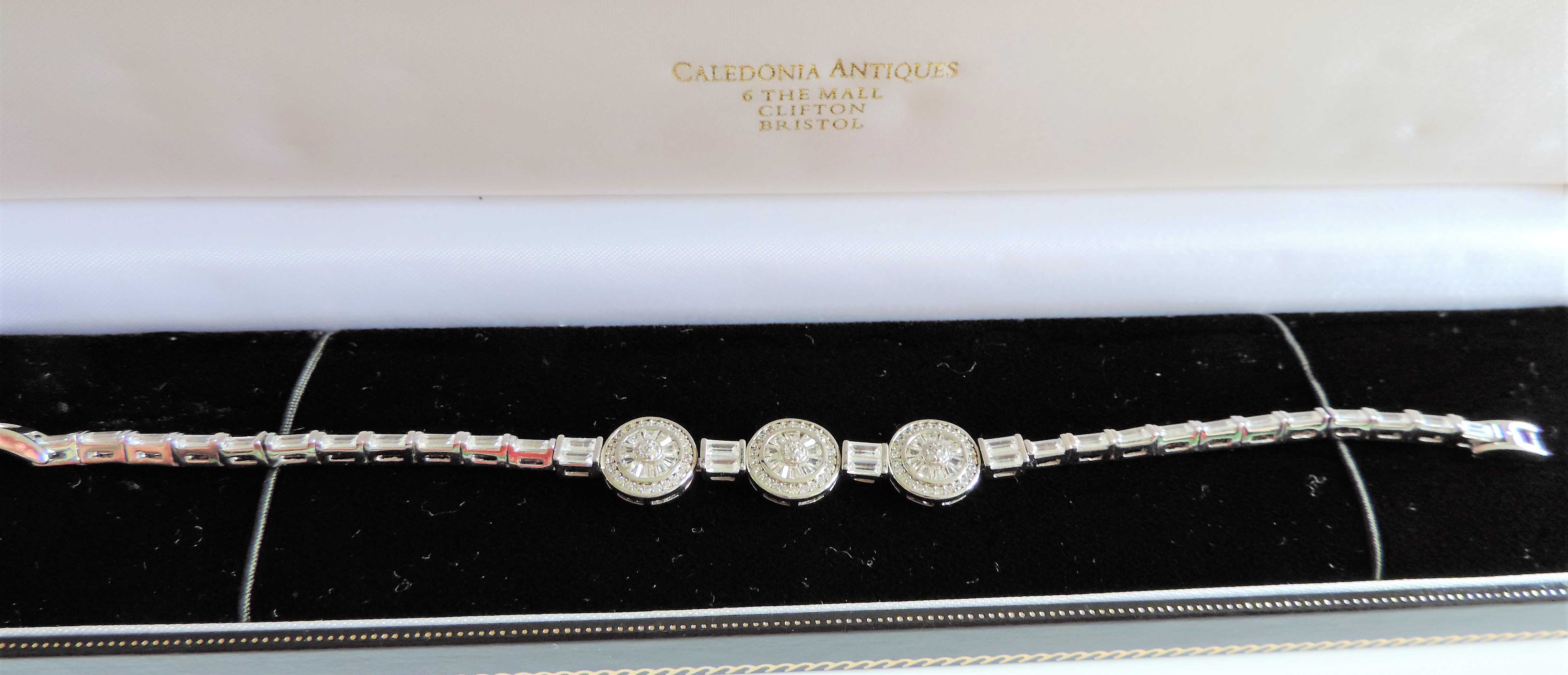 Sterling Silver White Sapphire Bracelet - Image 3 of 10