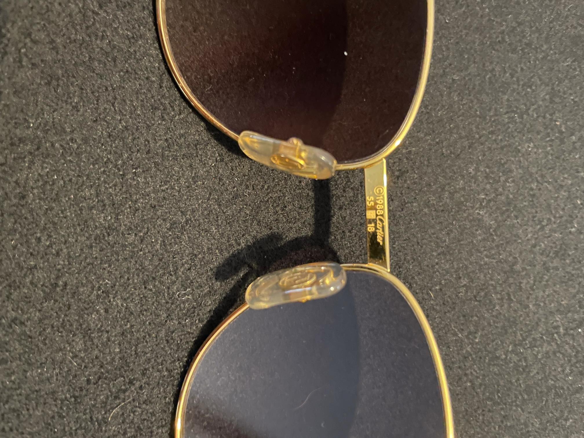 Vintage Must De Cartier Gold and Diamond Sunglasses - Image 4 of 10