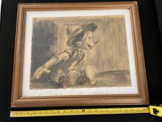 Walt Disney's Pinnochio Original Drawing signed Dean