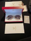 Vintage Must De Cartier Gold and Diamond Sunglasses