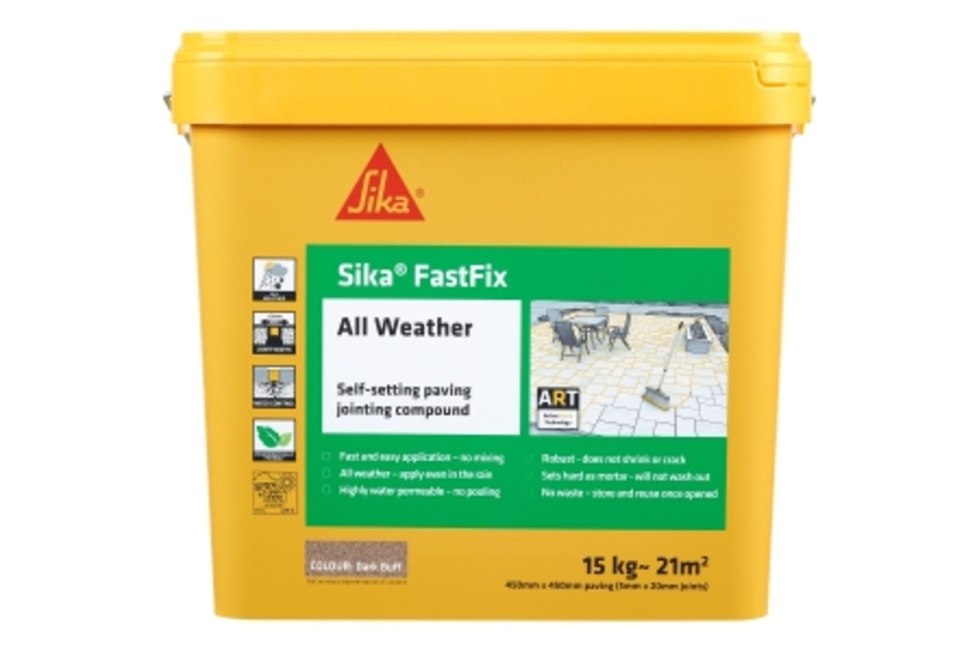 2 x 14 kg Sika Fast Fix All Weather Self Setting Jointing Compound DARK BUFF - Image 2 of 2