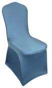 Pack of 50 New Cornflower Blue Professional Spandex Universal Chair Covers. RRP £124.99