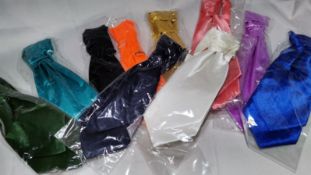 10x Childrens Pre-tied Silky Satin Cravat Ties in Various Colours. RRP £50