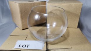 6 x Brand New 15cm Clear Glass Fishbowl Vases. RRP