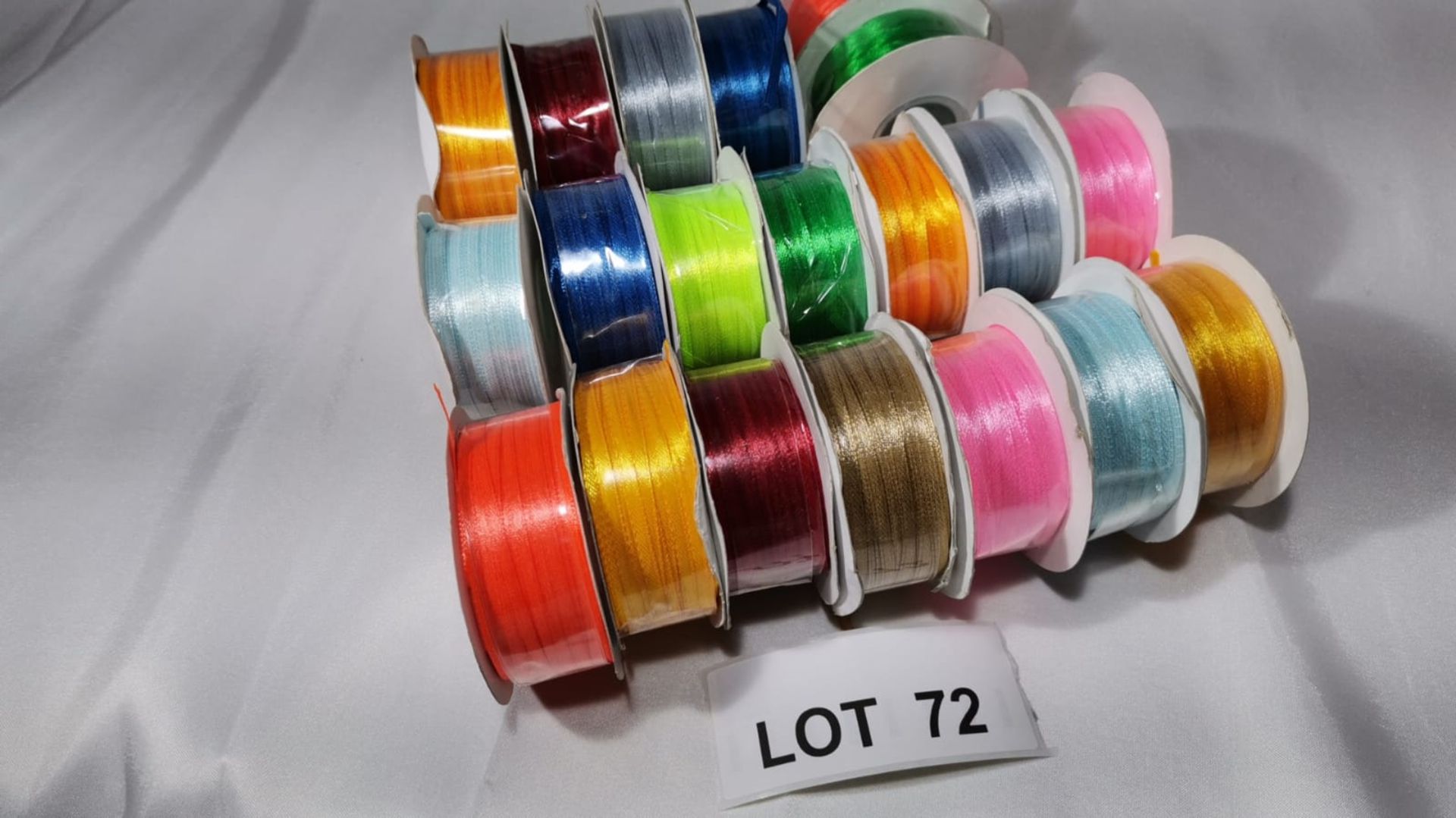 20 Rolls of 3mm Wide x 100 Yards of Smooth Satin Ribbon. RRP £140 - Image 2 of 2