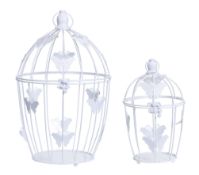 Set of 2 Butterfly Birdcages with Flat Base. RRP £35.99