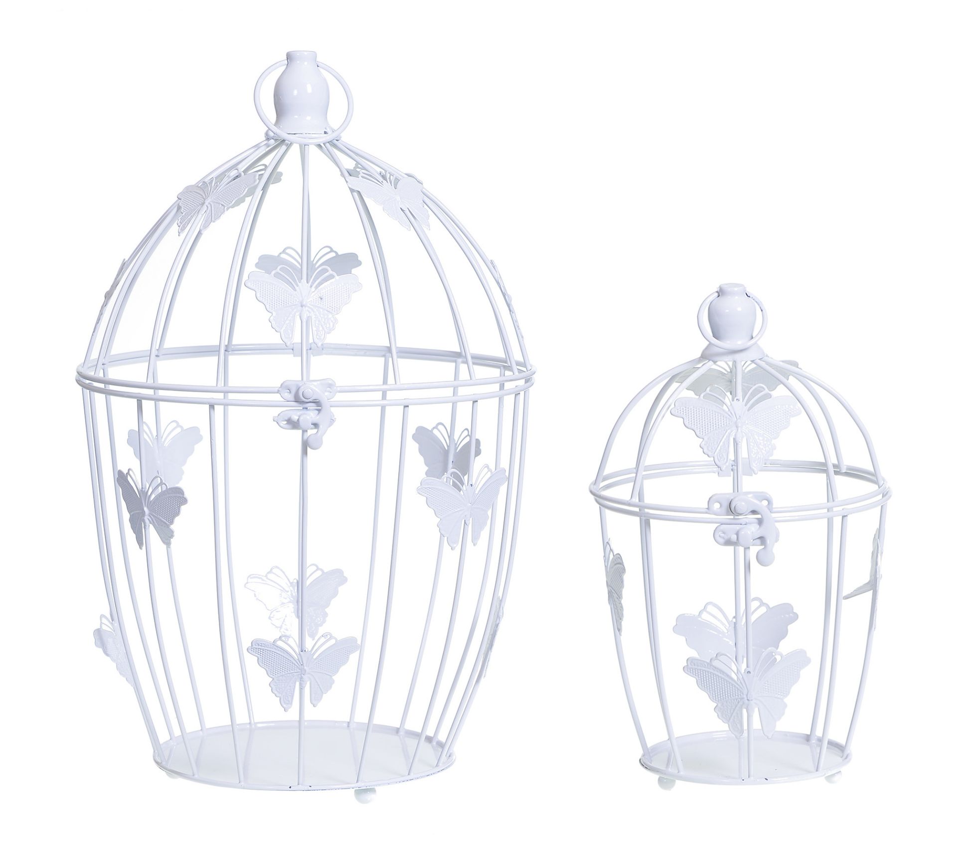 Set of 2 Butterfly Birdcages with Flat Base. RRP £35.99