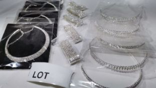 Silver Coloured Diamante Crystal Jewellery/ Wedding Jewellery. RRP £100