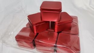 Pack of 12 Red Metal Gift Tins. RRP £29.99