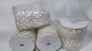 68 Metres of 14mm Pearlescent Acrylic Beads on Rolls. RRP £180