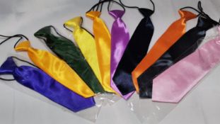 10x Various Colours of Elasticated Childrens Ties. RRP £40