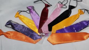 10x Various Colours of Elasticated Childrens Ties. RRP £40