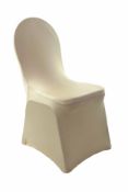 Pack of 50 New Champagne Professional Spandex Universal Chair Covers. RRP £124.99