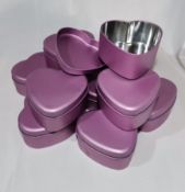 10x Metal Pink Heart Shaped Gift Box Tins with Lids. RRP £20
