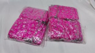 200x Large 10cm x 14cm Hot Pink Organza Gift Favour Bags with Heart Pattern. RRP ££19.99