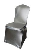 Pack of 50 New Thick Metallic Silver Professional Spandex Universal Chair Covers. RRP £181.99