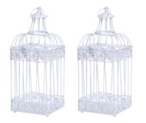 Set of 2 Square Metal Wedding Birdcage Decorations. RRP £45.99