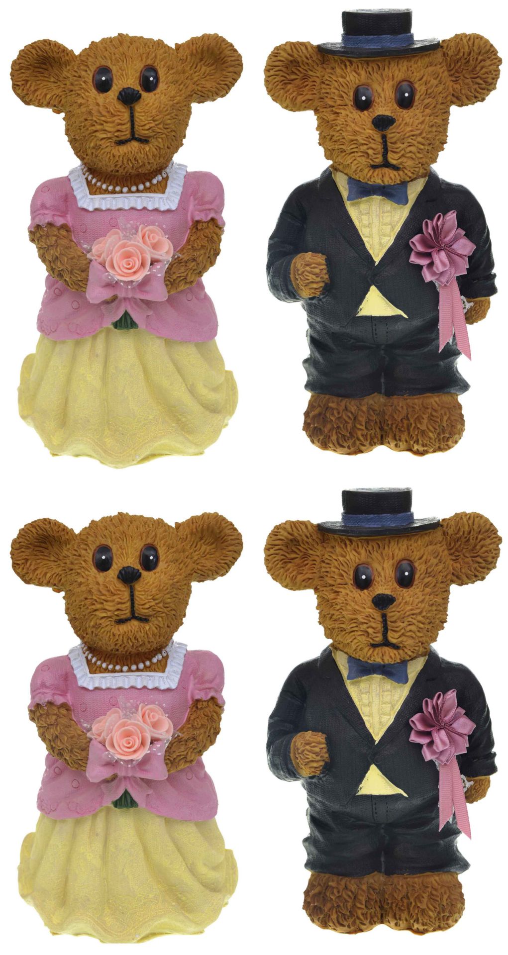 2 Pairs of Teddy Bear Bride and Groom Money Boxes. RRP £40 - Image 3 of 3