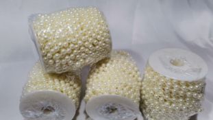 72 Metres of 8mm Ivory Pearl String Beads. RRP £180