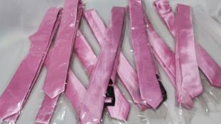 10 x Pink Satin Skinny Ties. RRP £50