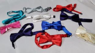 10x MENS? Pre-tied Silky Satin Bow Ties in Various Colours. RRP £50