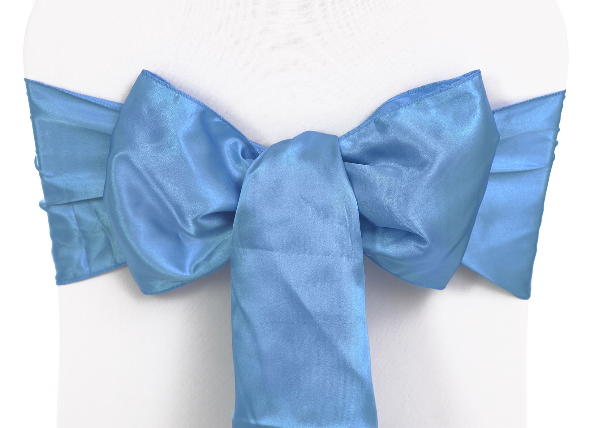 100 (4 packs of 25) Turquoise Satin Wedding Chair Sashes. RRP £100 - Image 4 of 4