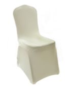 Pack of 50 New Ivory Professional Spandex Universal Chair Covers. RRP £124.99