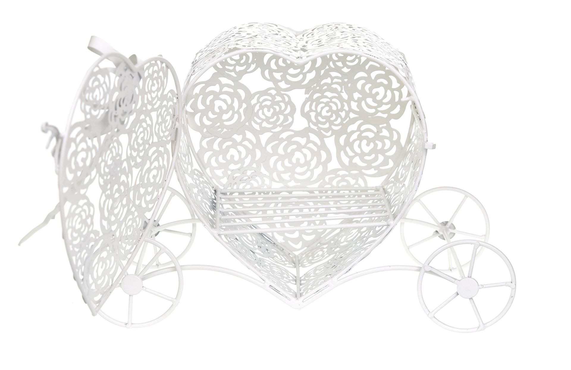 Gorgeous Decorative White Metal Wedding Heart Carriage. RRP £44.99 - Image 2 of 3