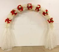 Professional Metal 275cm Red & Ivory Wedding Flower Arch. RRP £999