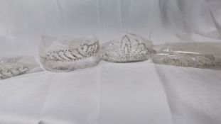 4 Various Designs of Silver Diamante Tiaras. RRP £120