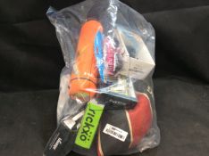 Mixed Bag of Items To Include Axa Blueline Dynamo Light, Tennis Balls, Goggles, ect