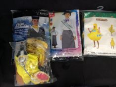 4x Mixed Costumes To Include Flight Attendant, Adult Submarine, Victorian Suffragette, ect