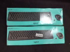 2x Logitech MK270 Full Sized Wireless Keyboard & Mouse Combo