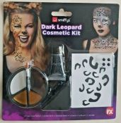 (R15C) Halloween Lot. 24x Smiffy’s Dark Leopard Cosmetic Kit RRP £4.99 Each. 12x Clear Mask Assort