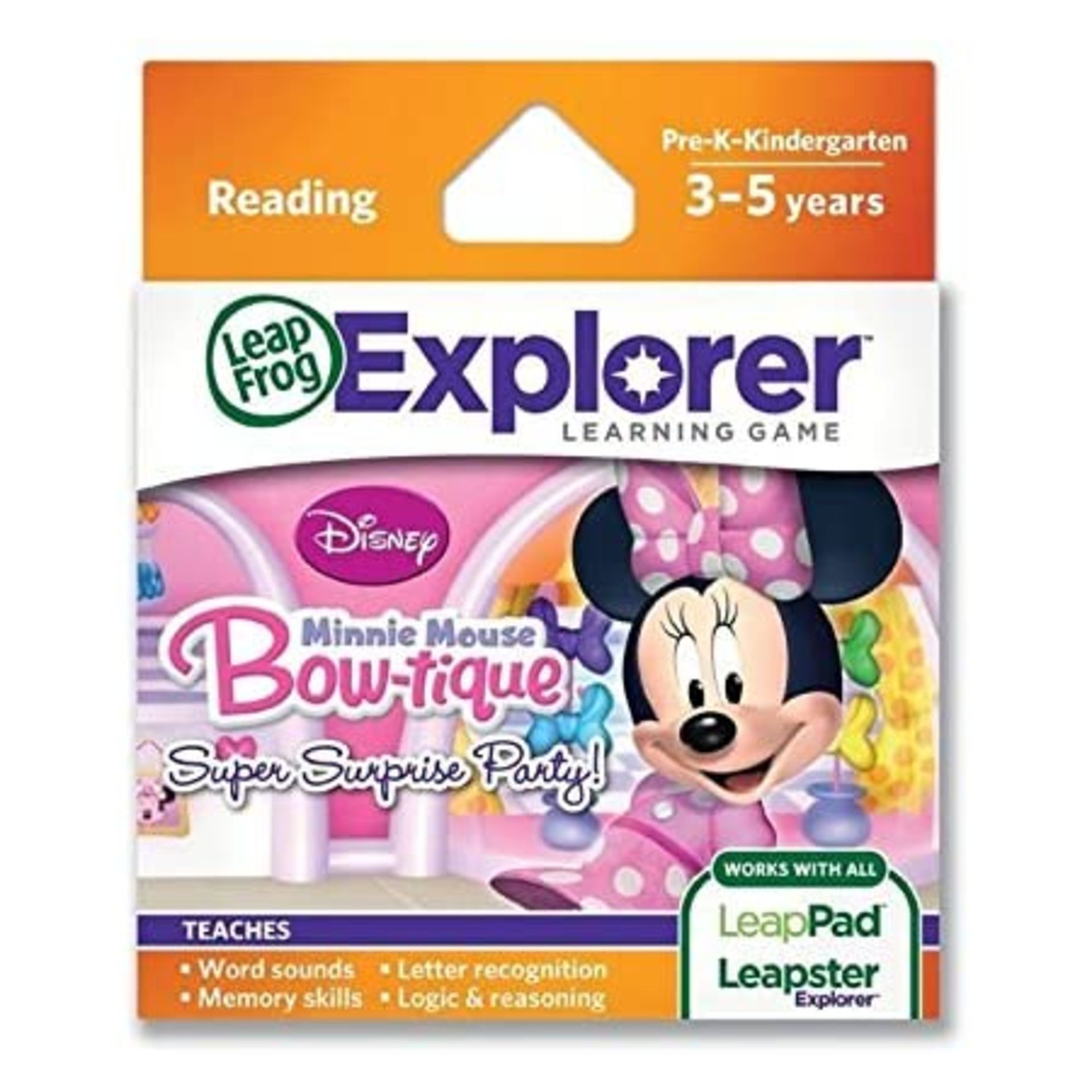(R14E) 8x Leap Frog Explorer Learning Game Reading – Disney Minnie Mouse Bow-tique Super Surprise P
