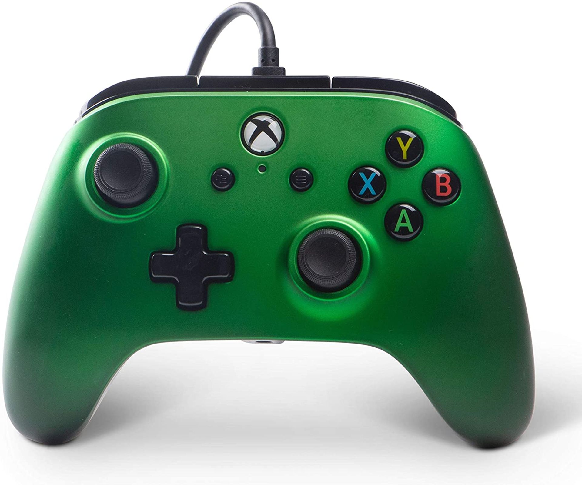 (R14C) 5x Power A Xbox One & Windows 10 Enhanced Wired Controller RRP £29.99 Each. (3x Emerald Gre