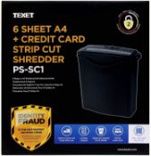 (R15) 3x Items. 1x Texet 6 Sheet A4 & Credit Card Cross Cut Shredder CC612N. 2x Fellowes Power Shre