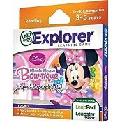 (R14E) 8x Leap Frog Explorer Learning Games. 3x Reading Disney Tangled. 1x Disney Minnie Mouse Bo