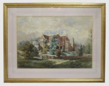 Early 20th c. Watercolour of English Stately Home