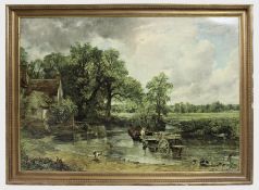 Large Constable The Hay Wain Print Set in Gilt Frame