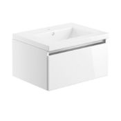 New (G57) Carino 600mm 1 Drawer Wall Hung Vanity Unit. Fully handleless design ✔ H 335 x W 6...