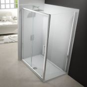New (U93) 1700mm Sliding Shower Door 8mm With Fixed Panel. RRP £736.00. The 1700mm Sliding Sho...
