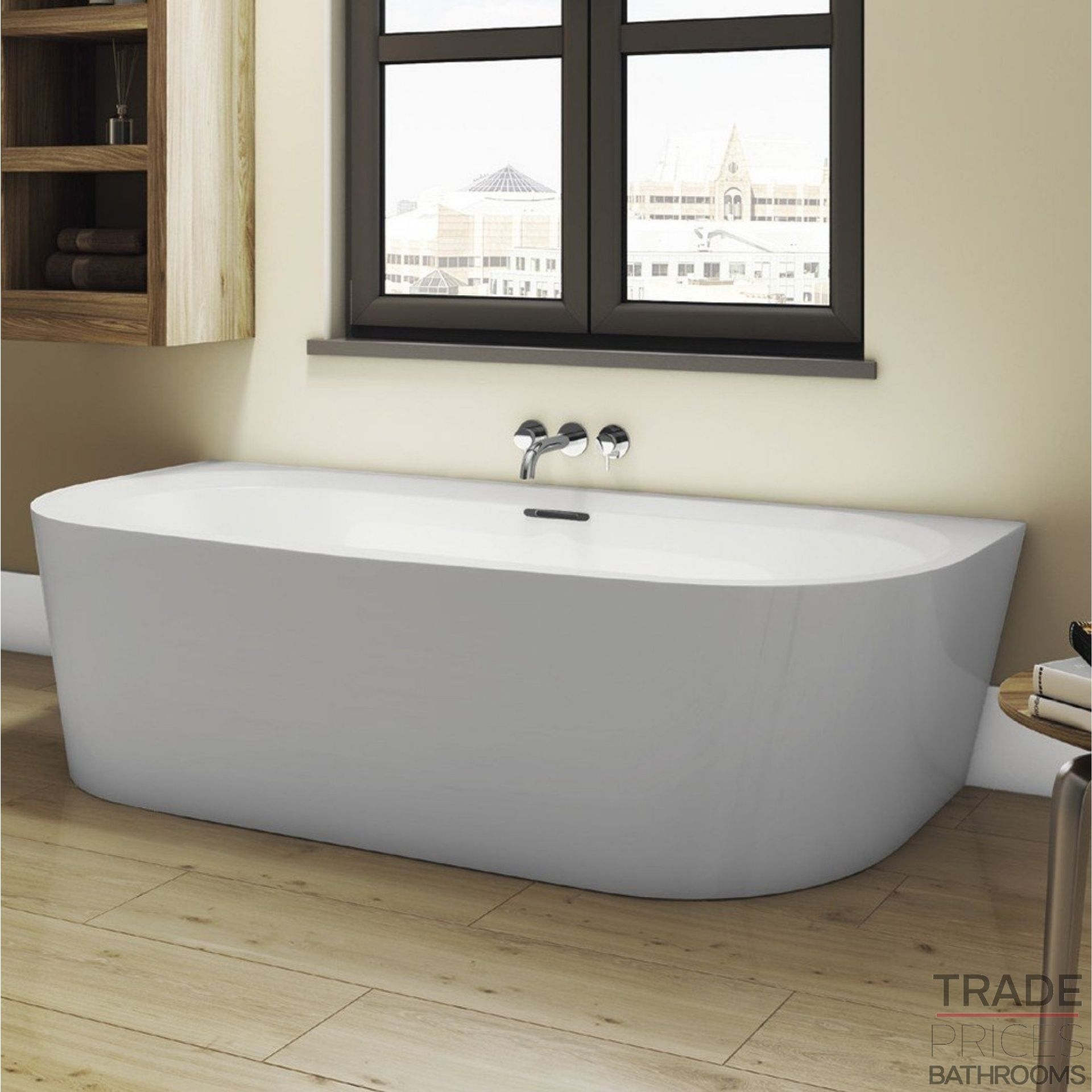 New (G1) 1500x750mm MODERN FREESTANDING D SHAPE LINTON BATH. RRP £1,485.00. The Linton Modern...