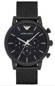 Emporio Armani AR1968 Men's Black Mesh Band Quartz Chronograph Watch