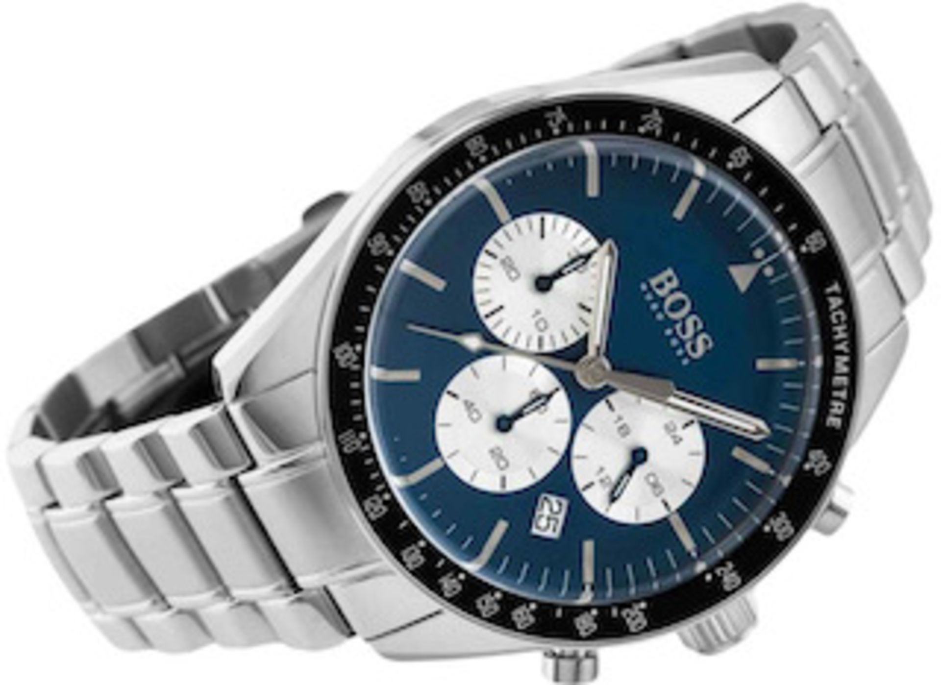 Hugo Boss 1513630 Men's Trophy Blue Dial Silver Bracelet Chronograph Watch - Image 4 of 5